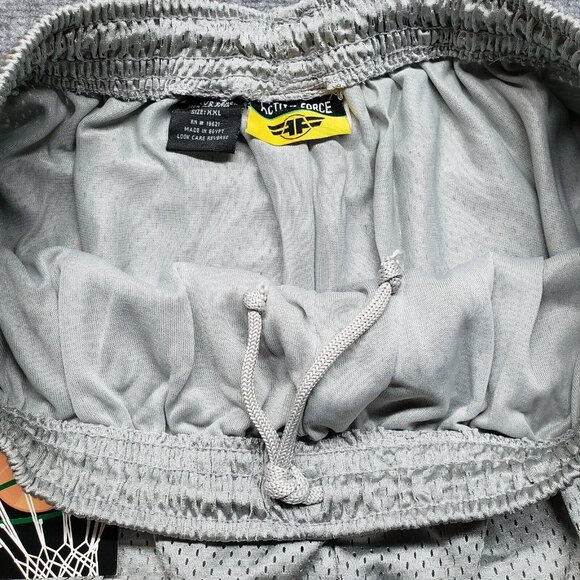 Active Force Athletic Shorts Mens 2XL Gray Black Basketball Uniform Y2K New - Picture 7 of 10